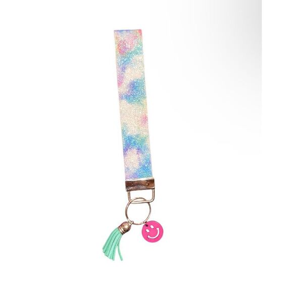 ☀️3/$12☀️ Tye Dye and Glitter Keychain Wristlet with Tassel - Picture 1 of 5